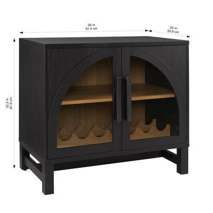 Better Homes & Gardens Juliet Arch Door Kitchen Cabinet, Rich Black, 36 W x 20 D x 32 H - BHS336249972035 / BHS536249972003