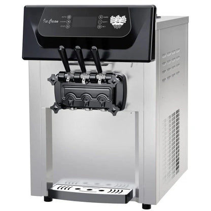 3-Flavor Soft Serve Ice Cream Machine, 2200W, 5.3-7.4 Gal/Hr