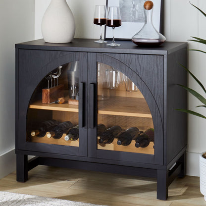 Better Homes & Gardens Juliet Arch Door Kitchen Cabinet, Rich Black, 36 W x 20 D x 32 H - BHS336249972035 / BHS536249972003