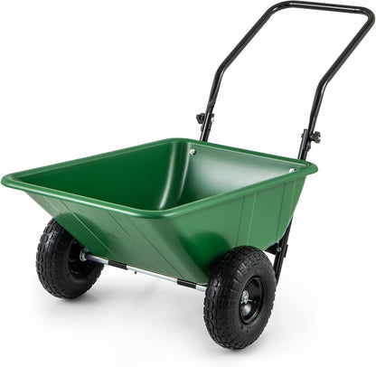 Dual-Wheel Wheelbarrow, 21 Gallons, 330 lbs Capacity, 51 in x 24.5 in x 28 in