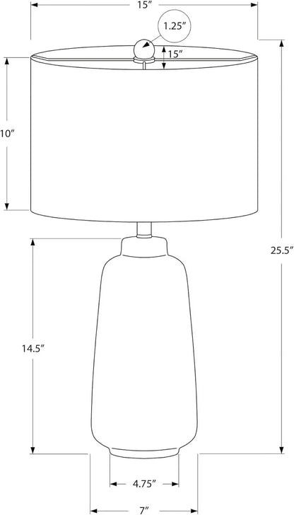 Modern Cream Ceramic Table Lamp, Ivory/Cream Shade, 26 in H - 9716