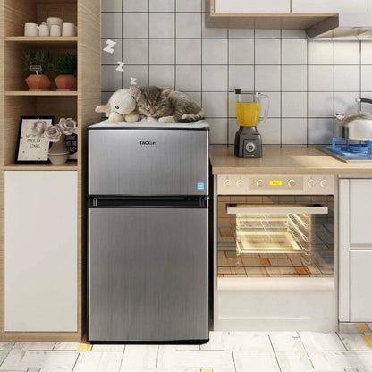 g Mini Fridge With Freezer, 3.1 Cu.Ft, 2 Doors, Stainless Steel - HPVFR310