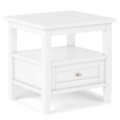 Solid Wood Rectangle End Table With Drawer And Shelf, 18.1in D x 20in W x 19.5in H - Norfolk