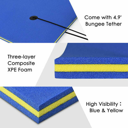 Floating Water Pad, 9 x 6 ft, 3-Layer XPE Foam