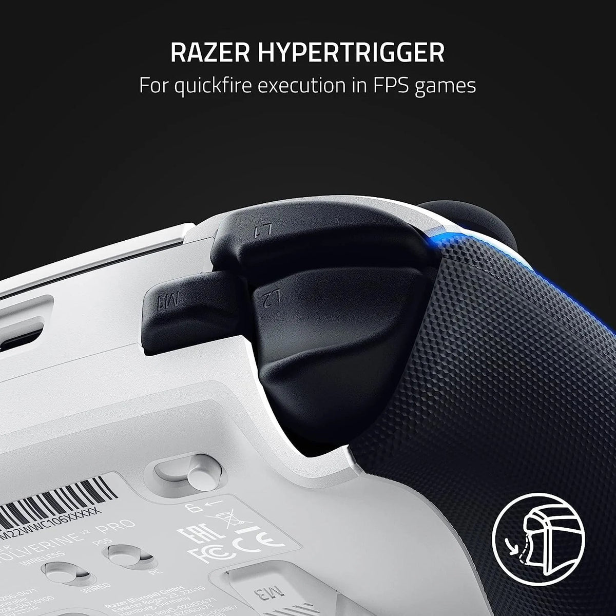 Razer Wolverine V2 Pro Wireless Gaming Controller for PlayStation 5, PS5 PC - White