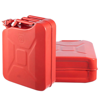 VEVOR Steel Jerry Fuel Can 5.3 Gallon/20 L, 2 Count, Red - 2X20LRED