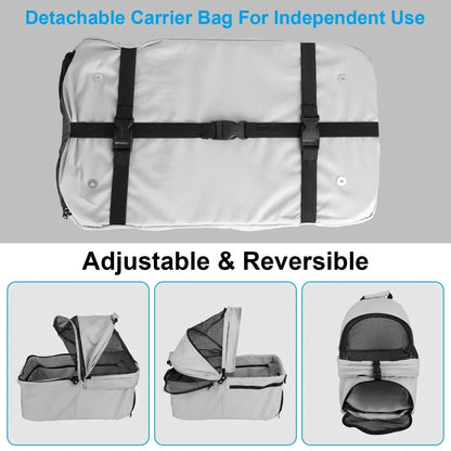 iMounTEK 4-Wheel Foldable Pet Stroller With Removable Liner And Storage Basket - Gray