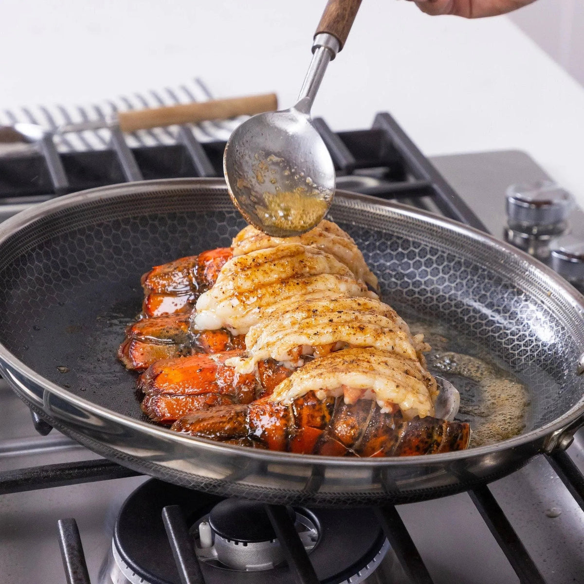 Hybrid Stainless Steel Pan Set With Glass Lids, 6-Piece, 8-Inch, 10-Inch And 12-Inch, Black