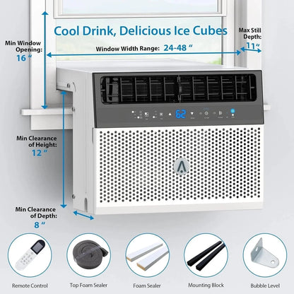 Window Air Conditioner 8000 BTU Up To 370 Sq. Ft. With Remote And App Control