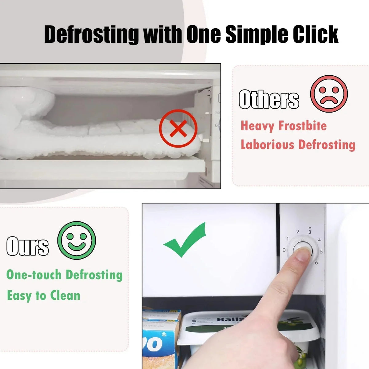 Frestec Compact Mini Refrigerator With Freezer, 1.6 Cu.Ft