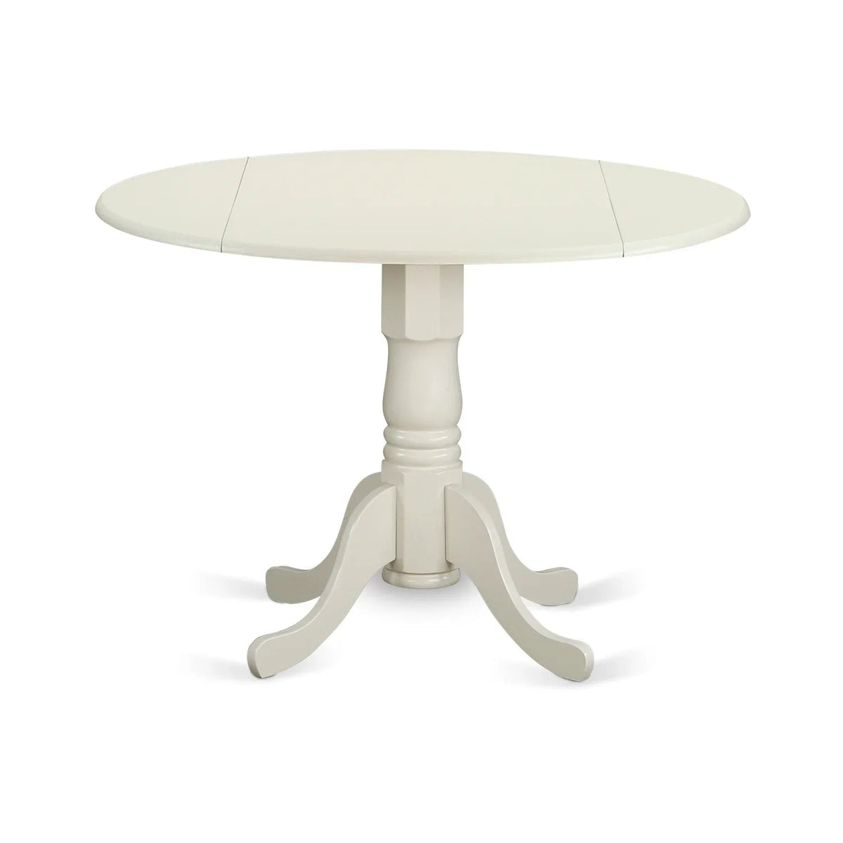 HomeStock 3-Pc Wood Dining Table Set With Round Kitchen Table And 2 Parsons Chairs, Linen White Finish