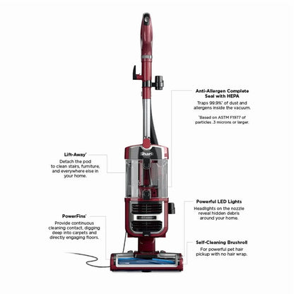 Shark Navigator Lift-Away Pet Upright Vacuum With HEPA Filter And PowerFins Brushroll - ZU660