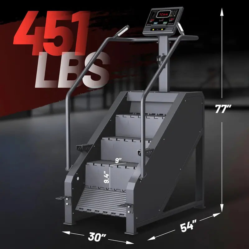 GARVEE Commercial-Grade Stepper Machine With LED Display, 15 Resistance Levels, 451 lb Weight Capacity
