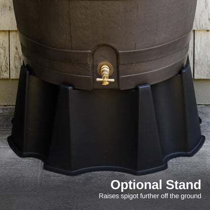 50 Gallon Rain Barrel With Brass Spigot And Flat-Back Design