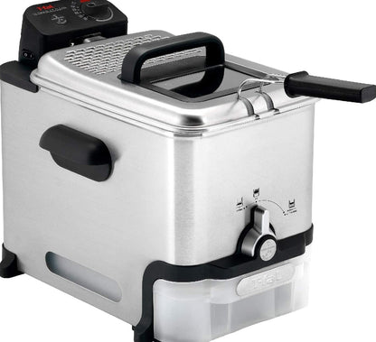 T-Fal Ultimate Steel Deep Fryer With Basket, 3.5 Liter Oil And 2.6 Pound Food Capacity - EZ Clean Pro