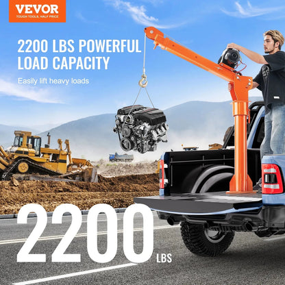 VEVOR Electric Pickup Truck Crane 2200 lbs With 6000 lbs Winch - HXCZDJ-02
