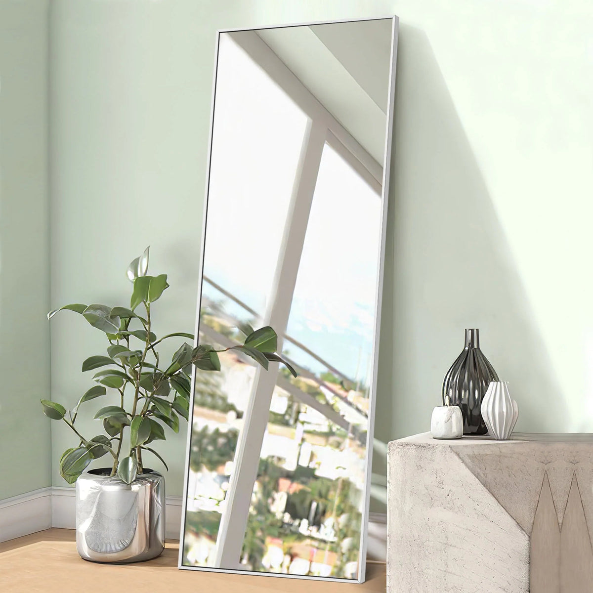 Full Length Wall Mounted Dressing Mirror, 65 in H x 22 in W