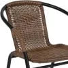 Emma + Oliver Indoor/Outdoor Stacking Rattan Patio Chairs, Set of 2, Gray