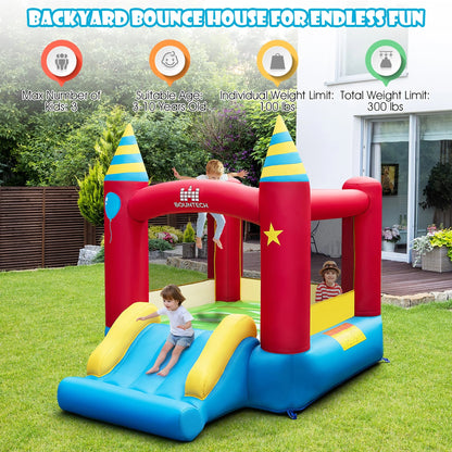 Costway Inflatable Bounce House With Slide, 480W Blower, 74.5 x 102.5 x 81 in