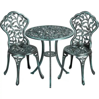 Yaheetech 3-Piece Aluminum Patio Bistro Set With 2 Chairs And Table - Antique Finish