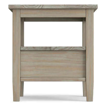 Solid Wood Rectangle End Table With Drawer And Shelf, 18.1in D x 20in W x 19.5in H - Norfolk