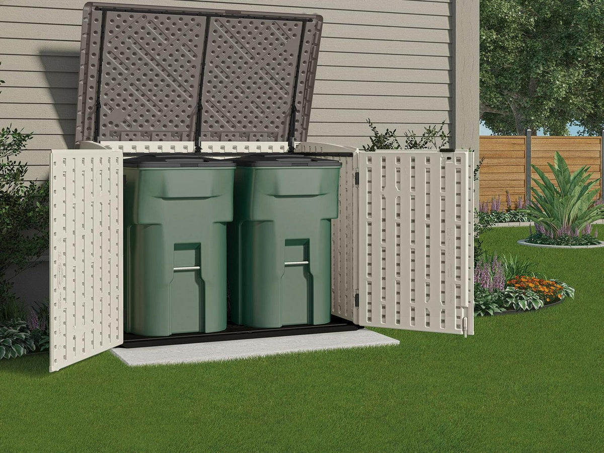 Suncast Resin Storage Shed, Off-White/Gray, 70.5in W x 44.25in D x 52in H - BMS4700