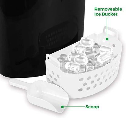 Caynel Portable Ice Maker, 26 lbs/24 Hrs, 2 Ice Sizes, 2-Liter/68 oz Water Reservoir