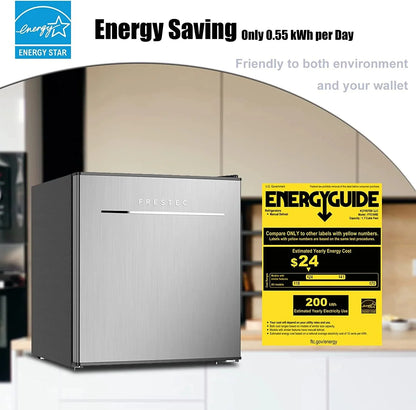 Frestec Compact Mini Refrigerator With Freezer, 1.6 Cu.Ft