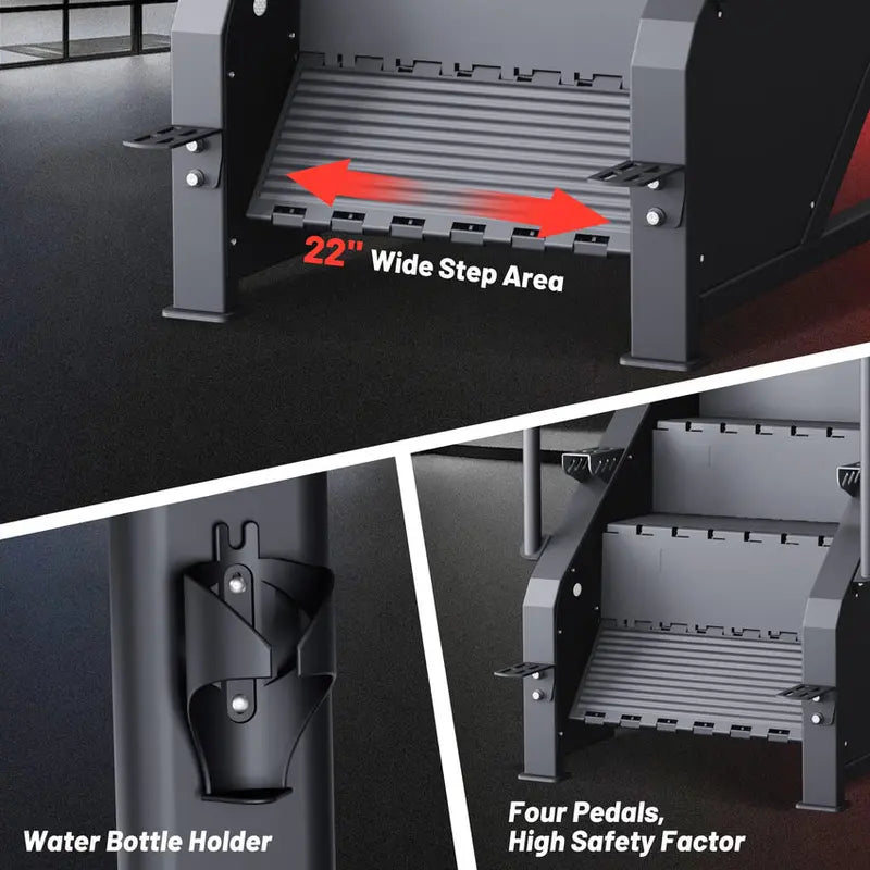 GARVEE Commercial-Grade Stepper Machine With LED Display, 15 Resistance Levels, 451 lb Weight Capacity