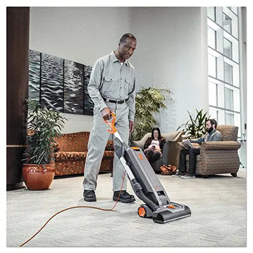 15-Inch Commercial Upright Vacuum Cleaner For Carpet And Hard Floors - Gray