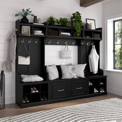 40 Inch Wall Mounted Coat Rack With Shelf and Cubbies