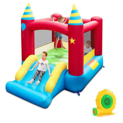 Costway Inflatable Bounce House With Slide, 480W Blower, 74.5 x 102.5 x 81 in