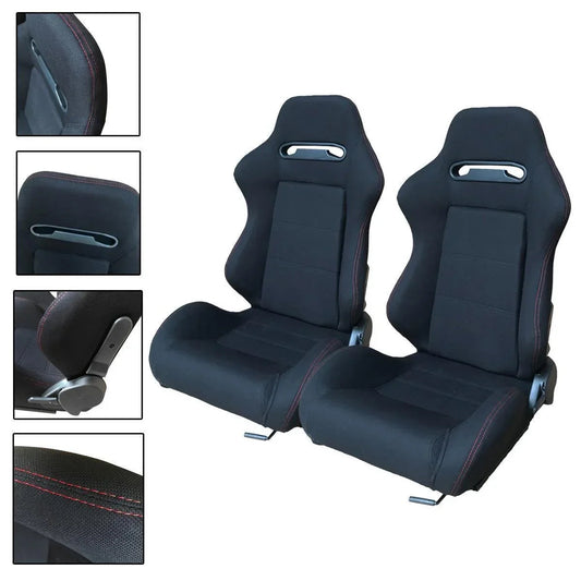 ZGBY Reclinable Sports Bucket Racing Seats With Sliders - Left And Right, 2 Pcs