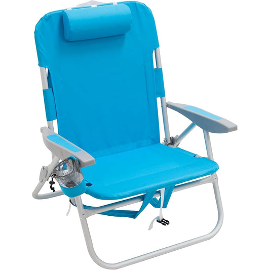 4-Position High-Seat Folding Backpack Beach Chair - 13-Inch Seat Clearance