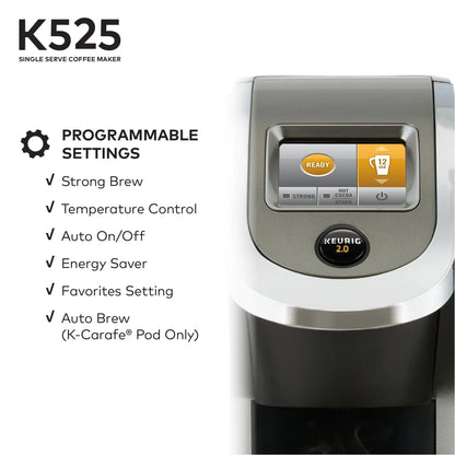 Keurig Single Serve Coffee Brewer, Slate, 80oz - K525