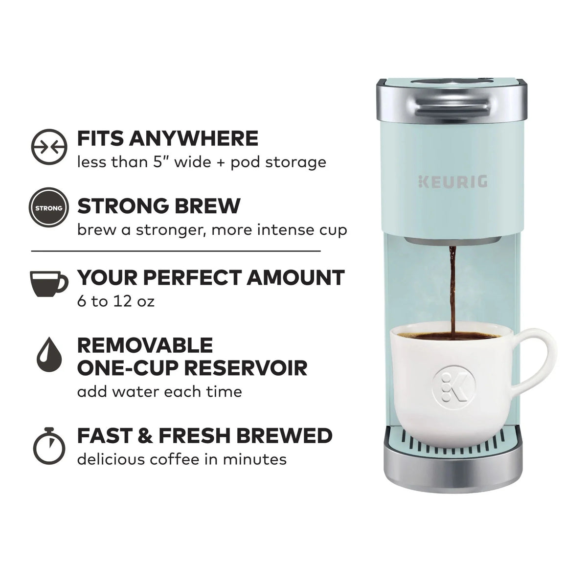 Keurig Single Serve K-Cup Pod Coffee Maker, Dusty Rose - K-Mini Plus