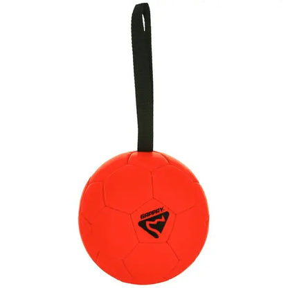 Gappay Leather Soccer Ball Tug Toy With Handle, 6.25 Inch Diameter, Organic Leather