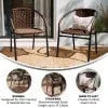 Emma + Oliver Indoor/Outdoor Stacking Rattan Patio Chairs, Set of 2, Gray
