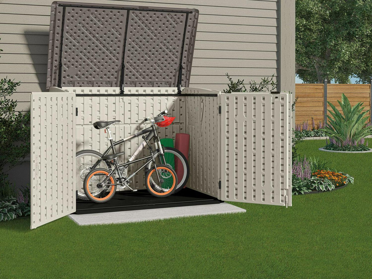 Suncast Resin Storage Shed, Off-White/Gray, 70.5in W x 44.25in D x 52in H - BMS4700