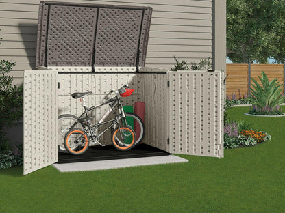 Suncast Resin Storage Shed, Off-White/Gray, 70.5in W x 44.25in D x 52in H - BMS4700