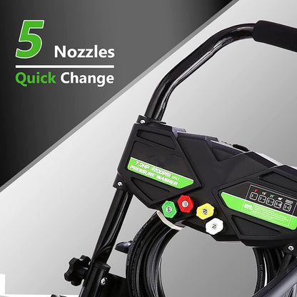 Gas Pressure Washer 4200 PSI 4.0 GPM, 212CC Engine, 5 Nozzles, 25ft Hose, 0.5Gal Soap Tank - 20FT x 1/4 Black