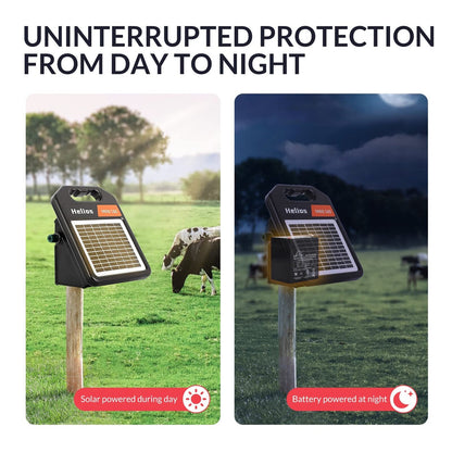 ANDMON Solar Electric Fence Charger, 10 Miles, 0.16J, Day/Night Mode - MINI160