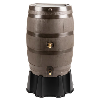 50 Gallon Rain Barrel With Brass Spigot And Flat-Back Design