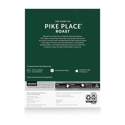 Starbucks Pike Place Roast Medium Coffee K-Cups, 96-Count, 100% Arabica, Keurig Compatible